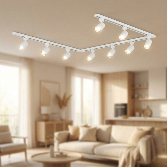 Binario trifase bianco 220v con spot gu10 led orientabili